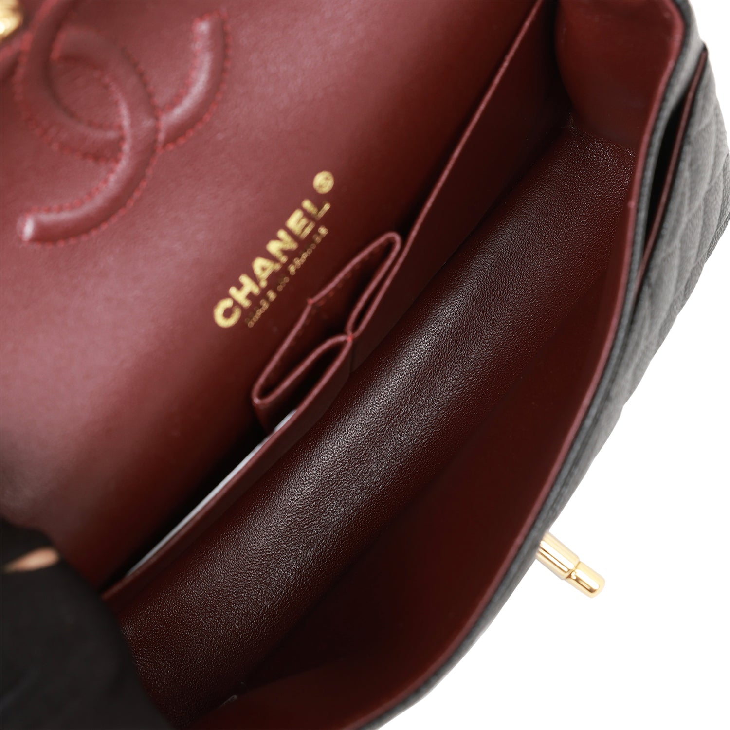 Small Classic Double Flap Bag Black Caviar Gold Hardware