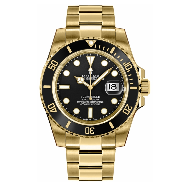 Submariner Date Black Dial Yellow Gold Men's Watch 126618LN