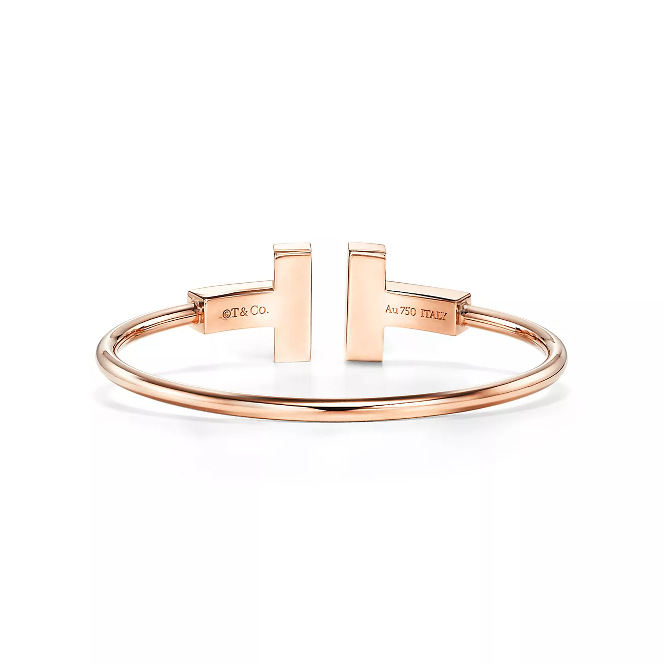 T Wire Bracelet in Rose Gold with Mother-of-pearl, Wide
