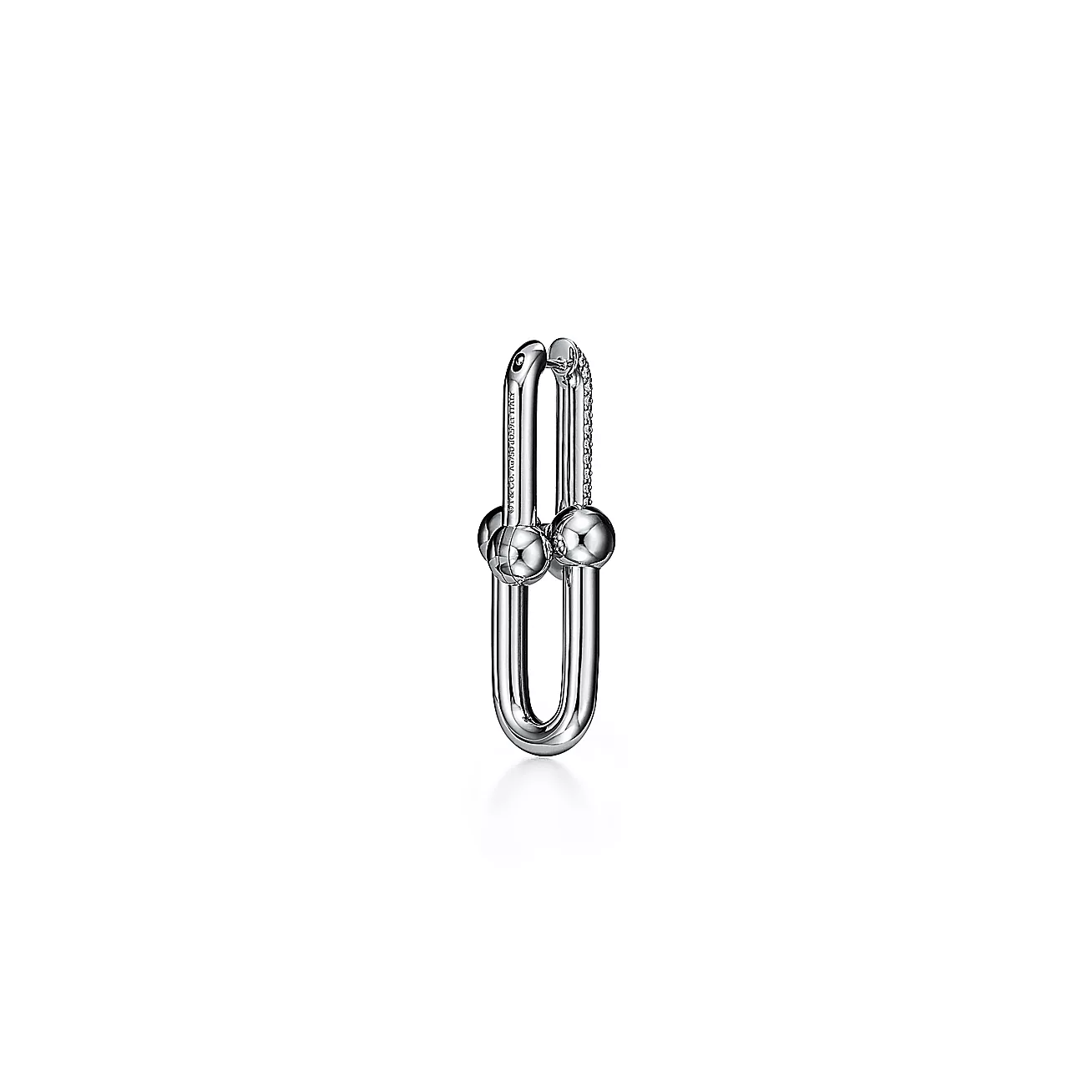 HardWear Link Earrings in White Gold with Pave Diamonds