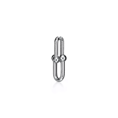 HardWear Link Earrings in White Gold with Pave Diamonds