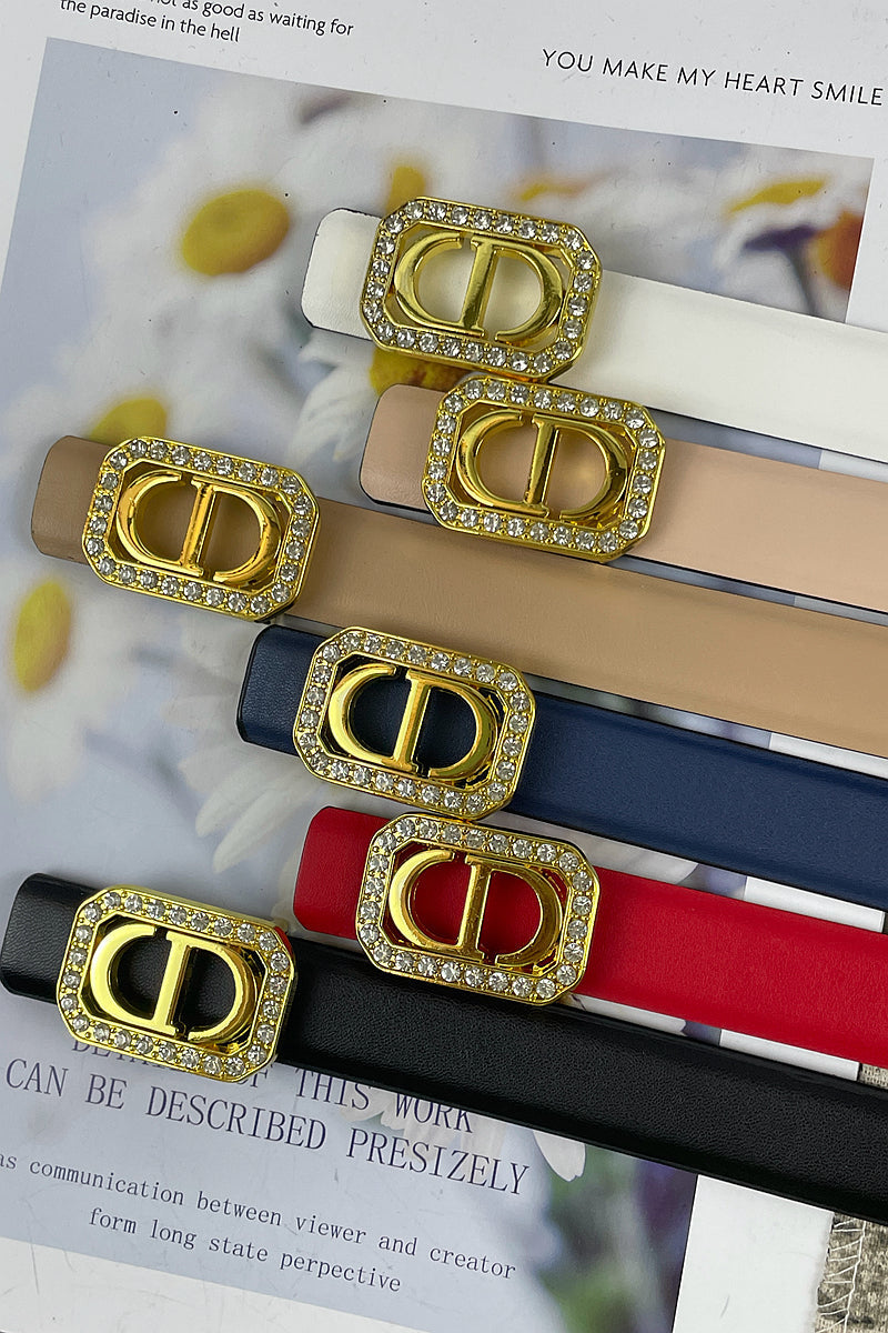 6 Colors luxury rhinestone plain belt