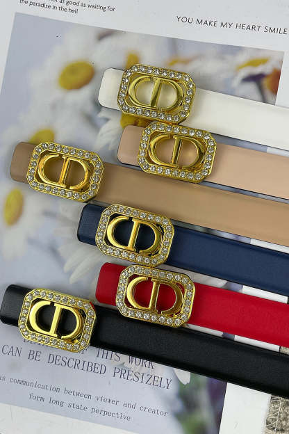 6 Colors luxury rhinestone plain belt