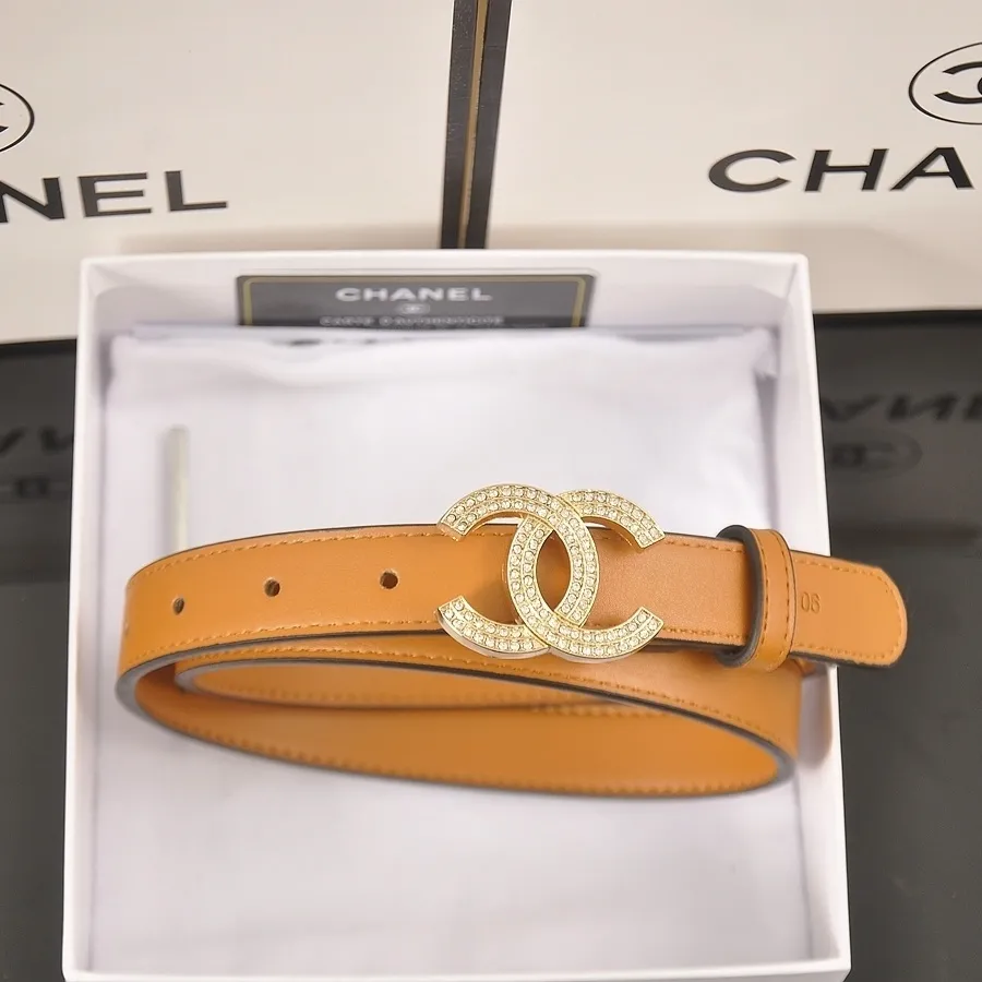 4 Colors fashion double C half rhinestone belt