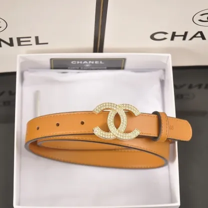 4 Colors fashion double C half rhinestone belt