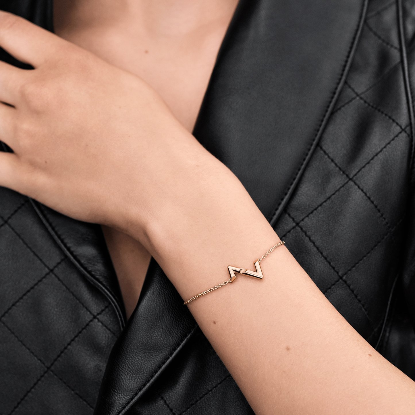 Volt Upside Down Bracelet, Pink Gold