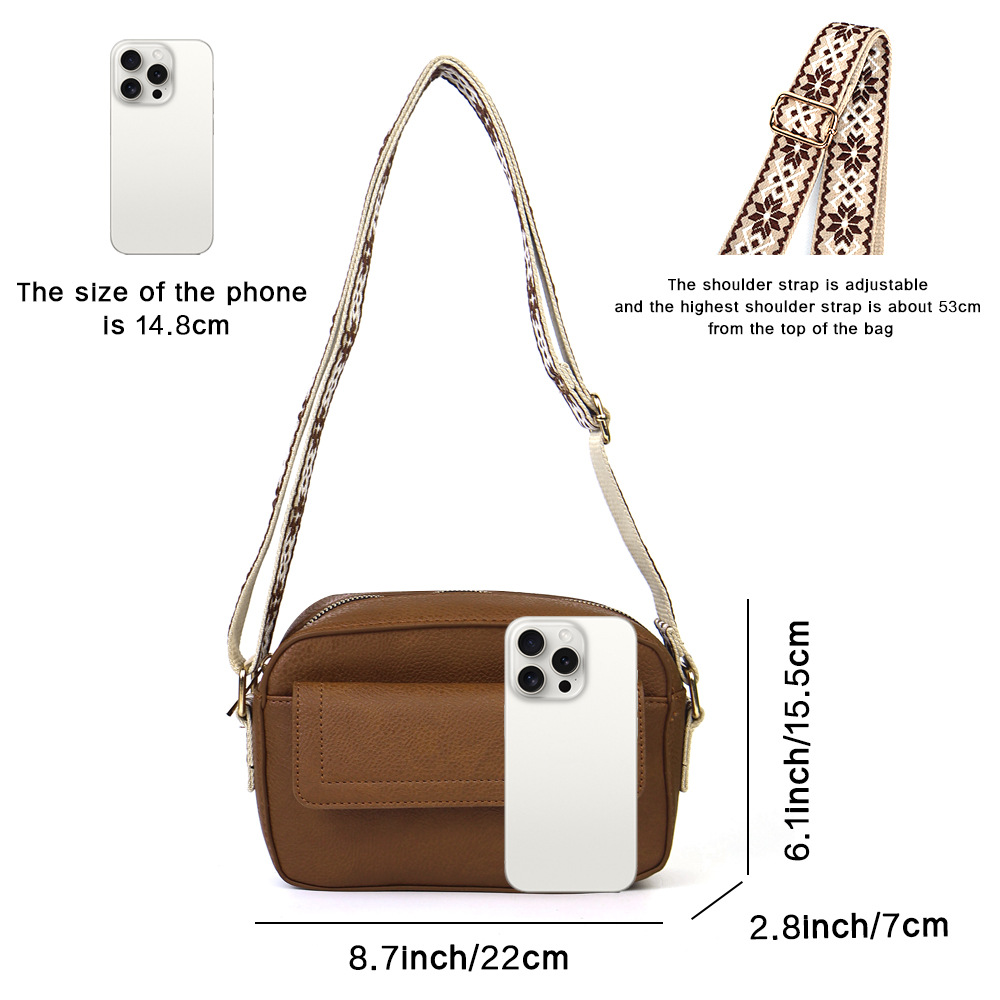 Multi-pocket small square bag large capacity shoulder bag