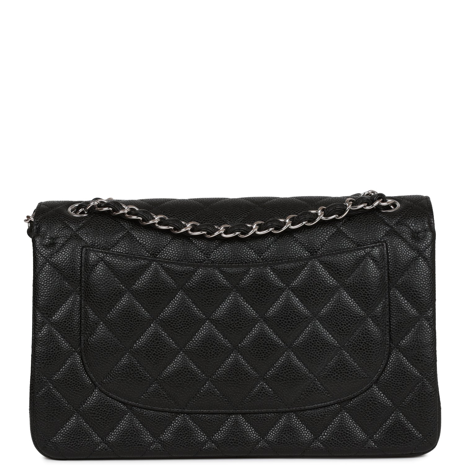 Jumbo Classic Double Flap Bag Black Caviar Silver Hardware
