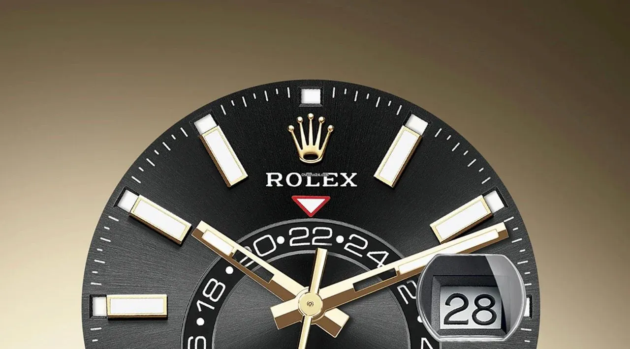 Sky-Dweller Gold 42 mm Black Index Dial Oyster Bracelet