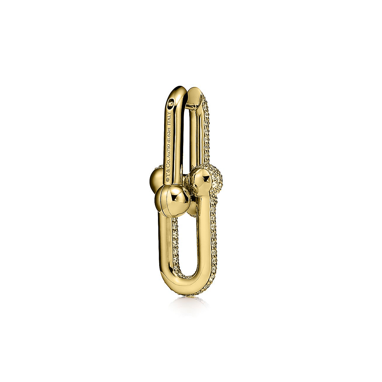 Hardwear gold diamond chain earrings