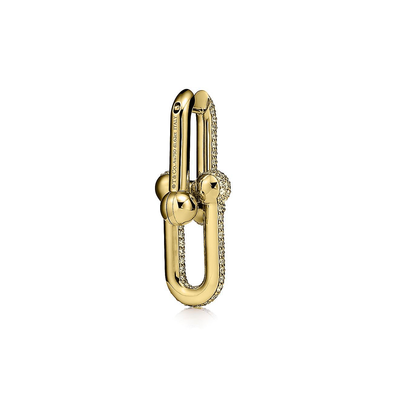 Hardwear gold diamond chain earrings
