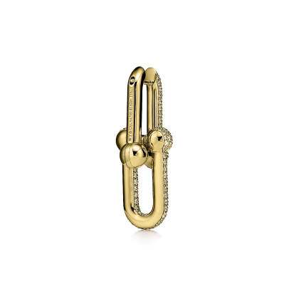 Hardwear gold diamond chain earrings