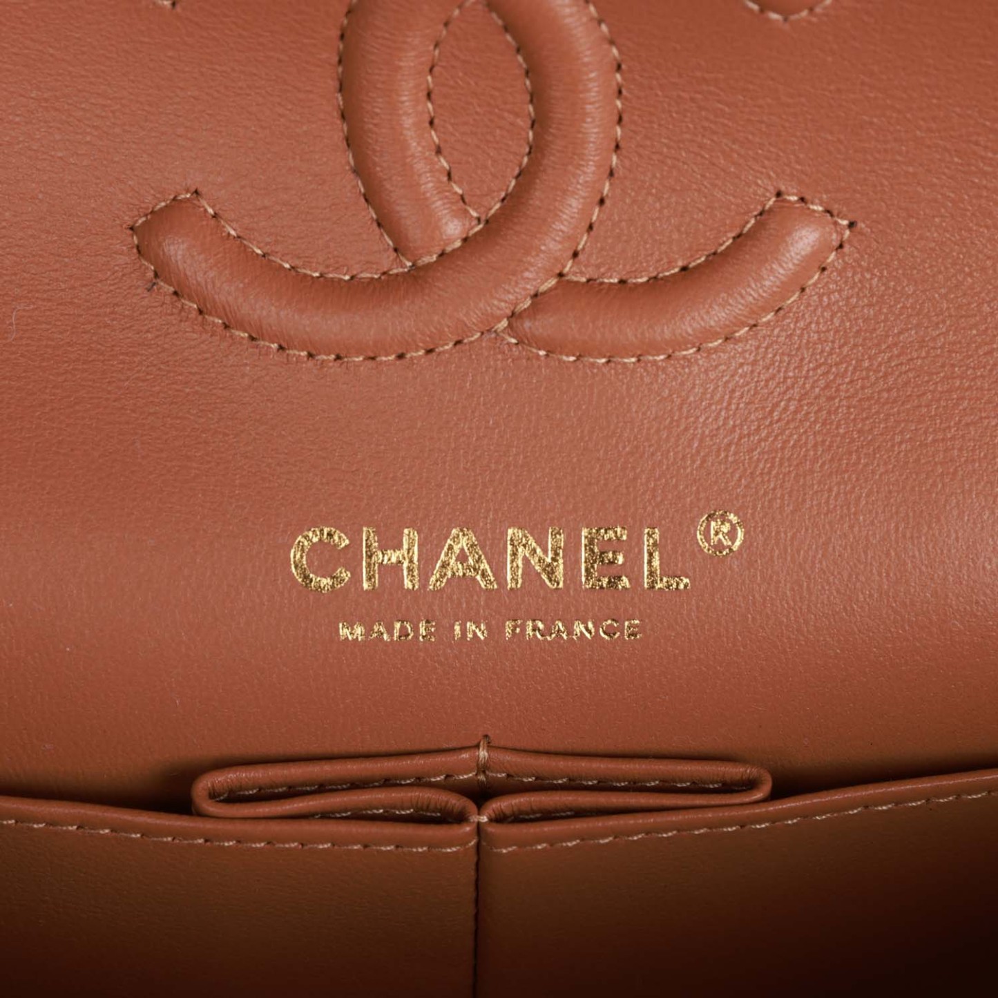 Small Classic Double Flap Bag Caramel Brown Lambskin Light Gold Hardware