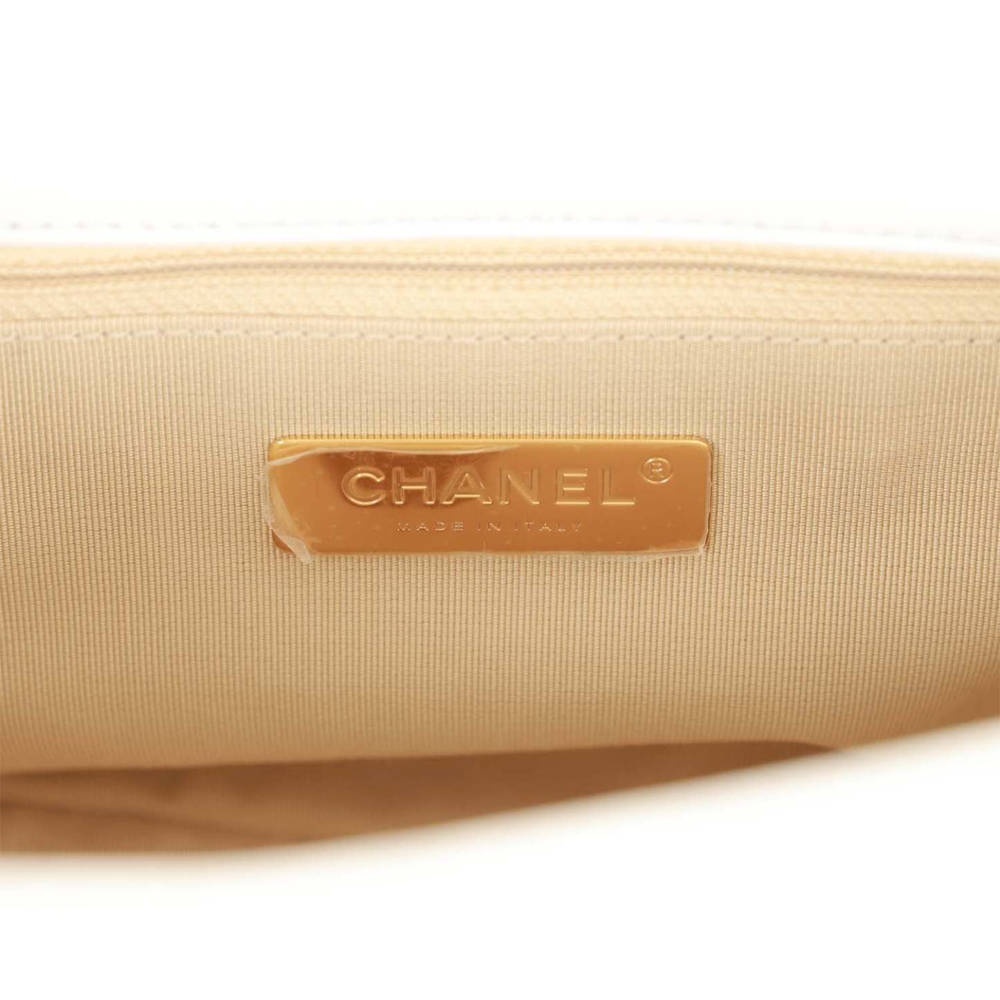 Medium 19 Flap Bag White Calfskin Mixed Hardware