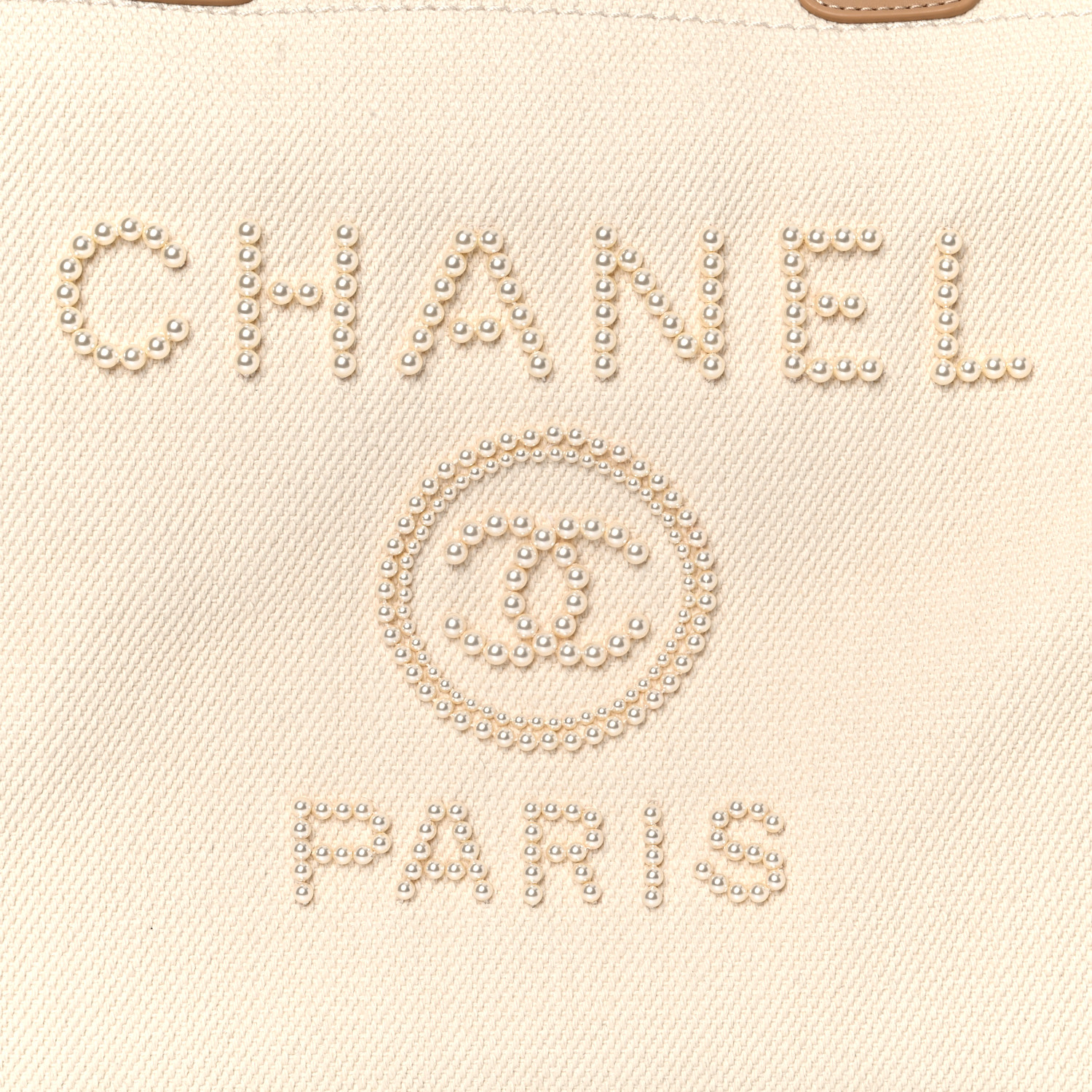 Canvas Pearl Large Deauville Tote Ecru Beige