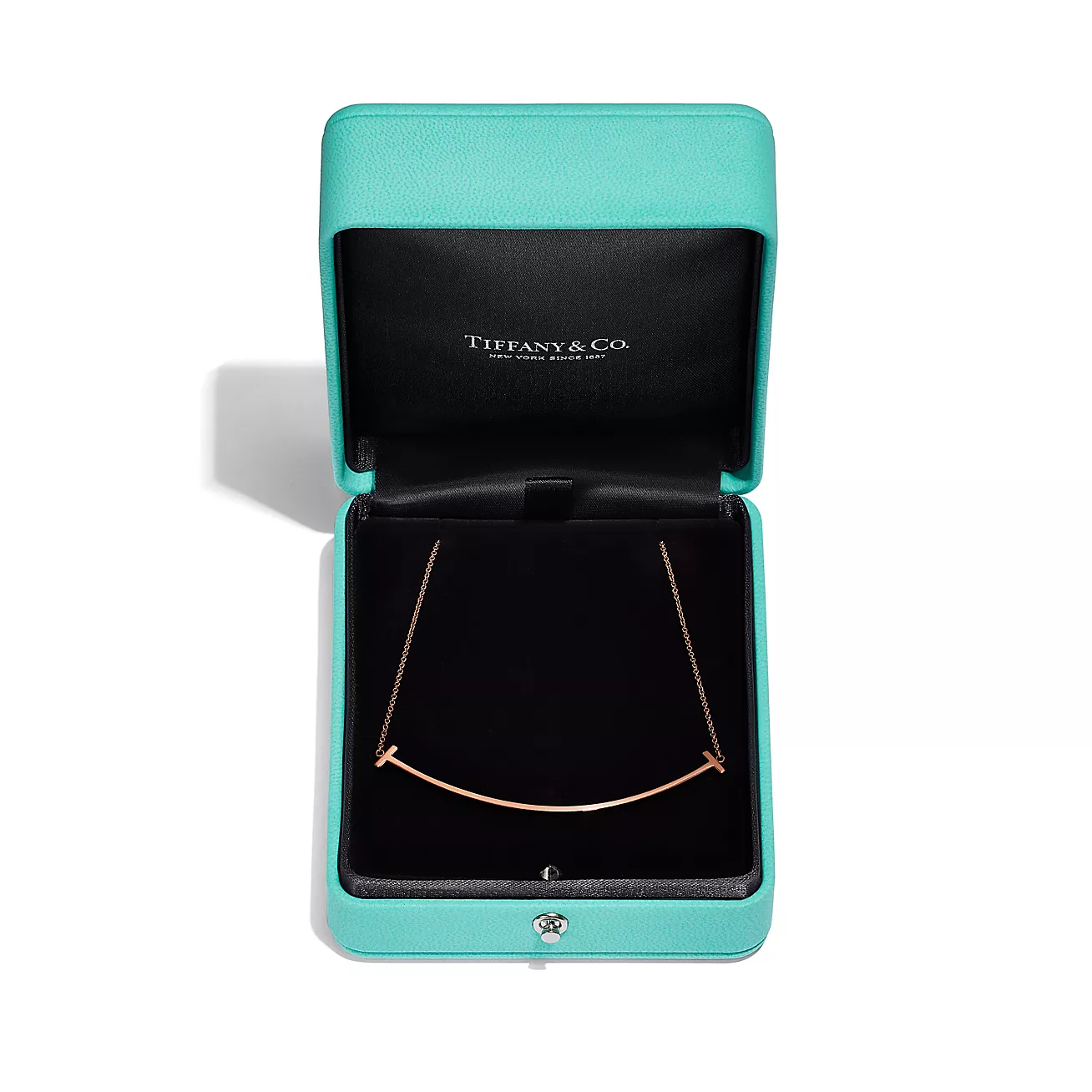 T Smile Pendant in Rose Gold, Large