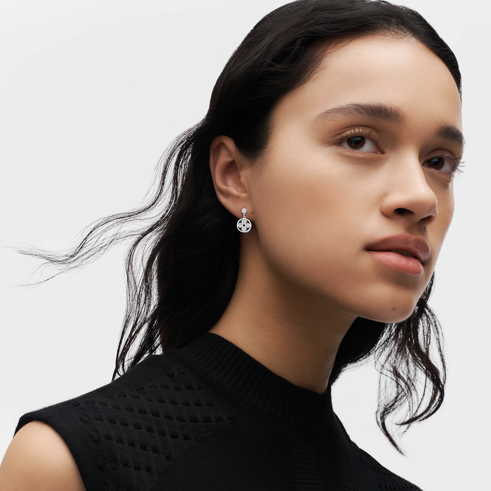 Idylle Blossom Ear Stud, White Gold And Diamonds - Per Unit