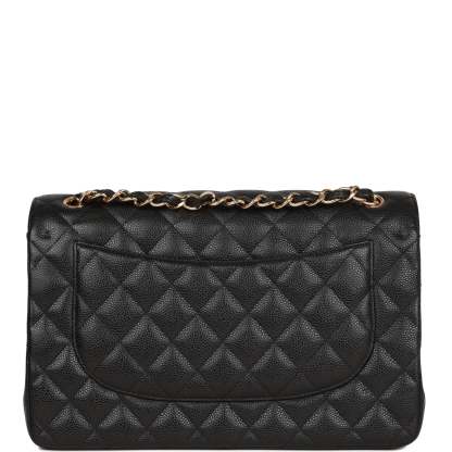 Jumbo Classic Double Flap Bag Black Caviar Gold Hardware