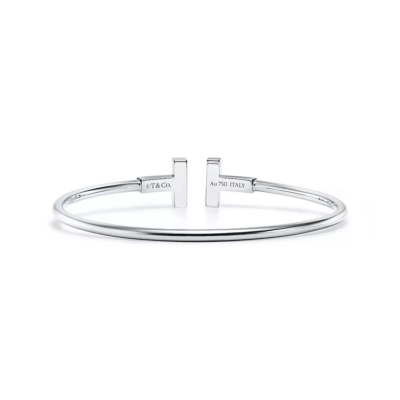 T Turquoise Wire Bracelet in 18k White Gold