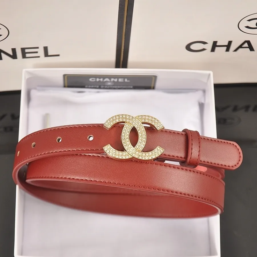 4 Colors fashion double C half rhinestone belt