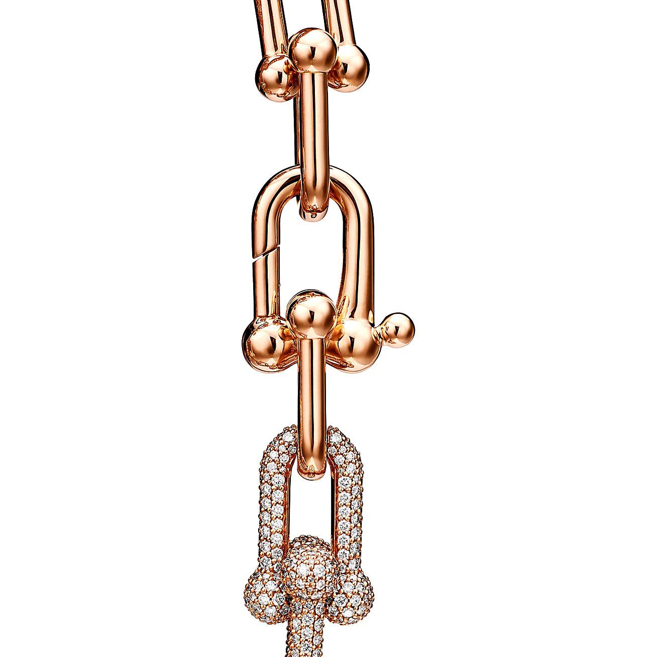 HardWear Link Bracelet in Rose Gold with Pave Diamonds
