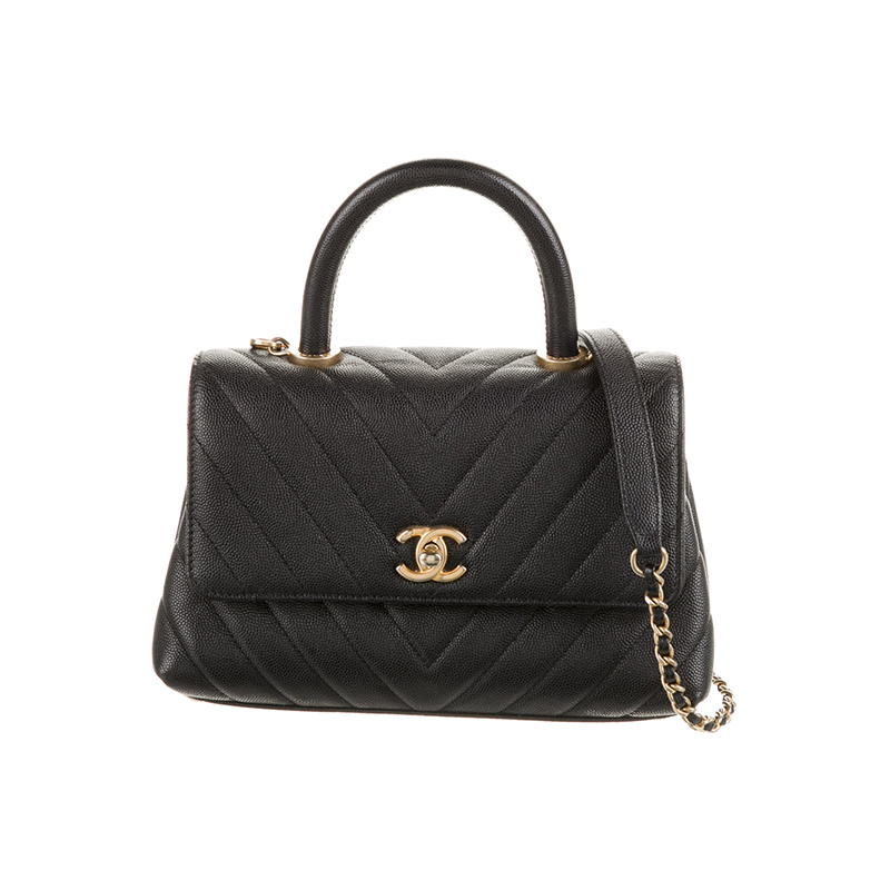 Mini Chevron Coco Handle Bag