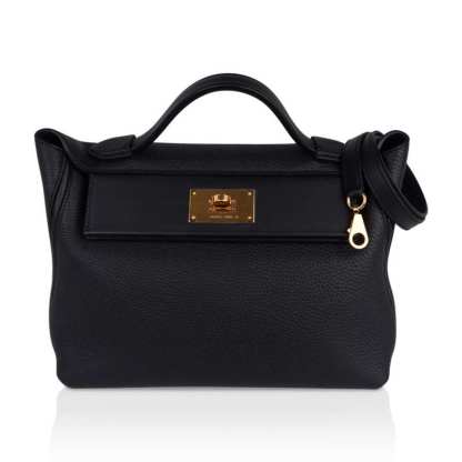 24/24 29 Bag Black Clemence / Swift Gold Hardware