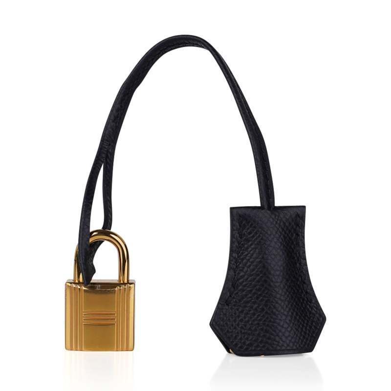 Birkin Sellier 25 Black Gold Hardware Epsom Leather New w/Box