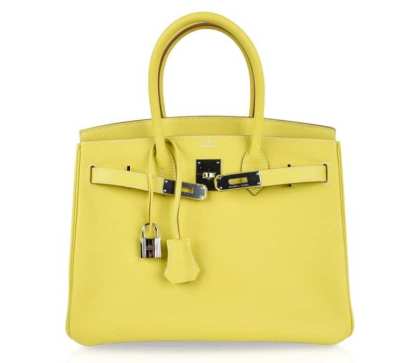 Birkin 30 Bag Rare Lime Candy Limited Edition Gris Perle Interior Palladium
