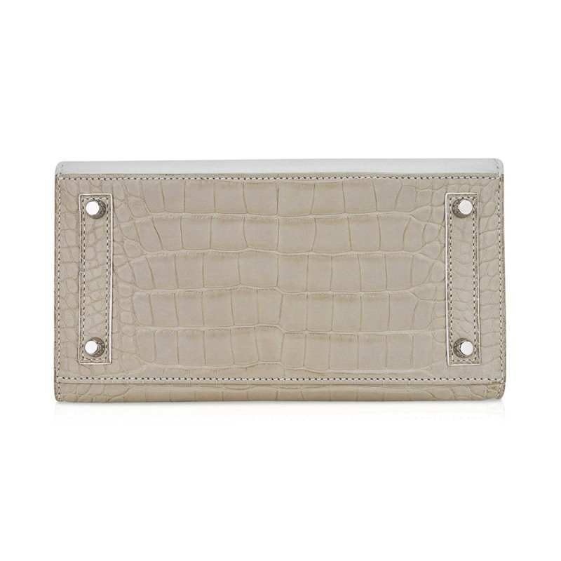 Limited Edition Birkin 20 Faubourg Sellier Bag Neige (Snow) White Matte Alligator