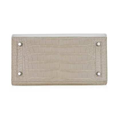 Limited Edition Birkin 20 Faubourg Sellier Bag Neige (Snow) White Matte Alligator