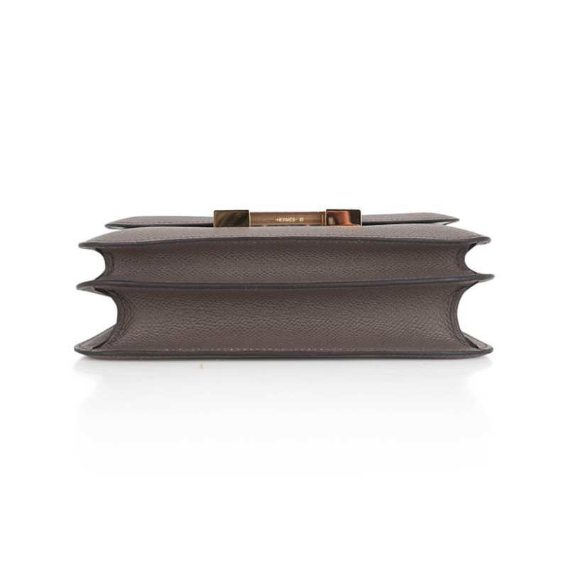 Mini Constance 18 Bag Etain Epsom Leather with Gold Hardware