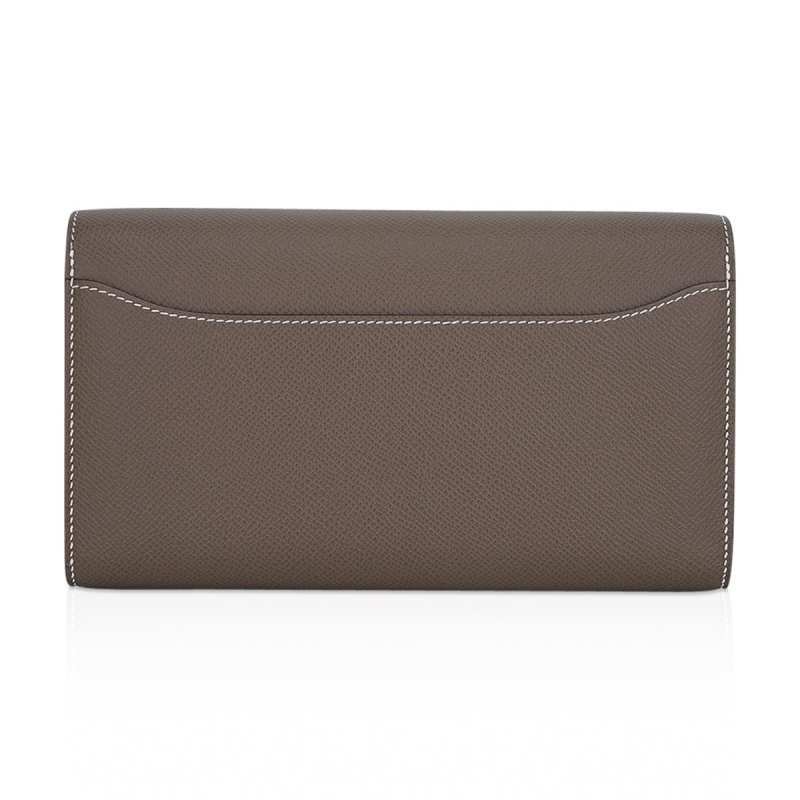 Constance Long To Go Wallet Etoupe Epsom with Gold Hardware