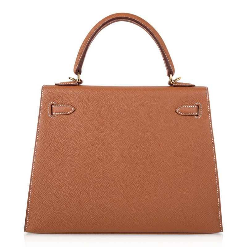 Kelly 25 Sellier Bag Gold Epsom Leather with Gold Hardware