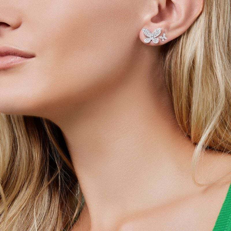 Pavé Butterfly Diamond Petite Stud Earrings