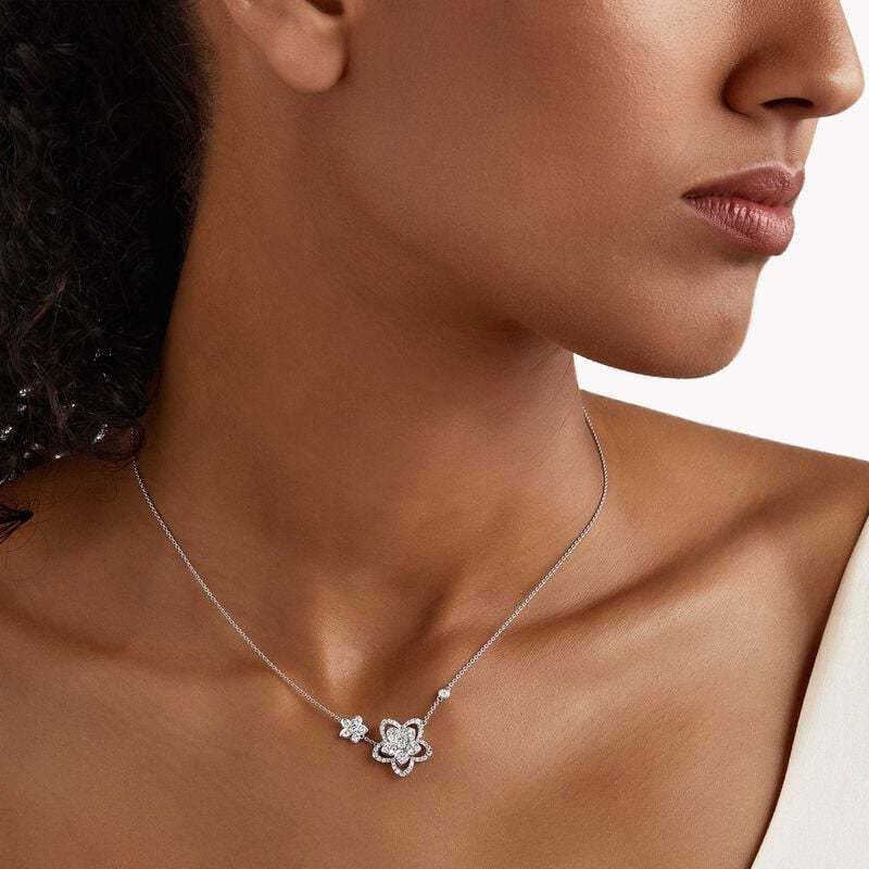 Wild Flower Double Diamond Pendant