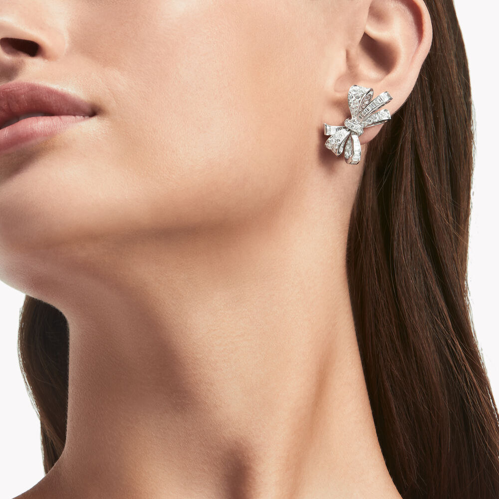 Tilda’s Bow Classic Diamond Stud Earrings WHITE GOLD