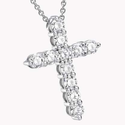 Round Diamond Cross Small Pendant