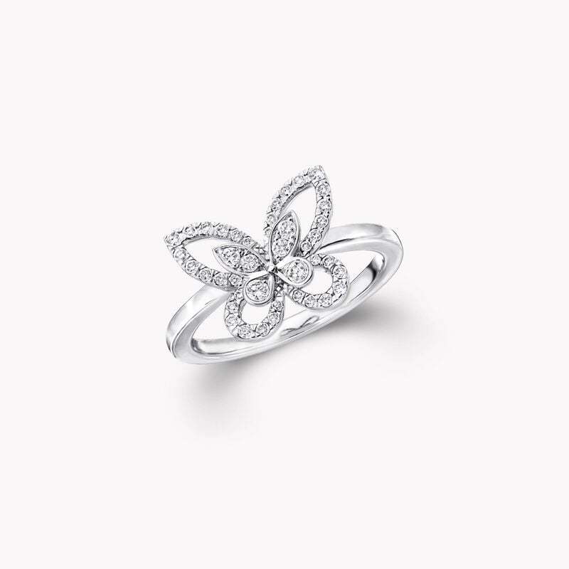 Butterfly Silhouette Diamond Mini Ring
