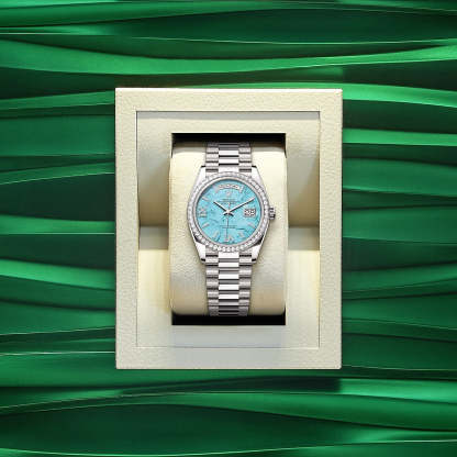 Day-Date 36, 18k White Gold with Diamond-set , 36mm, Ref# 128349rbr-0031