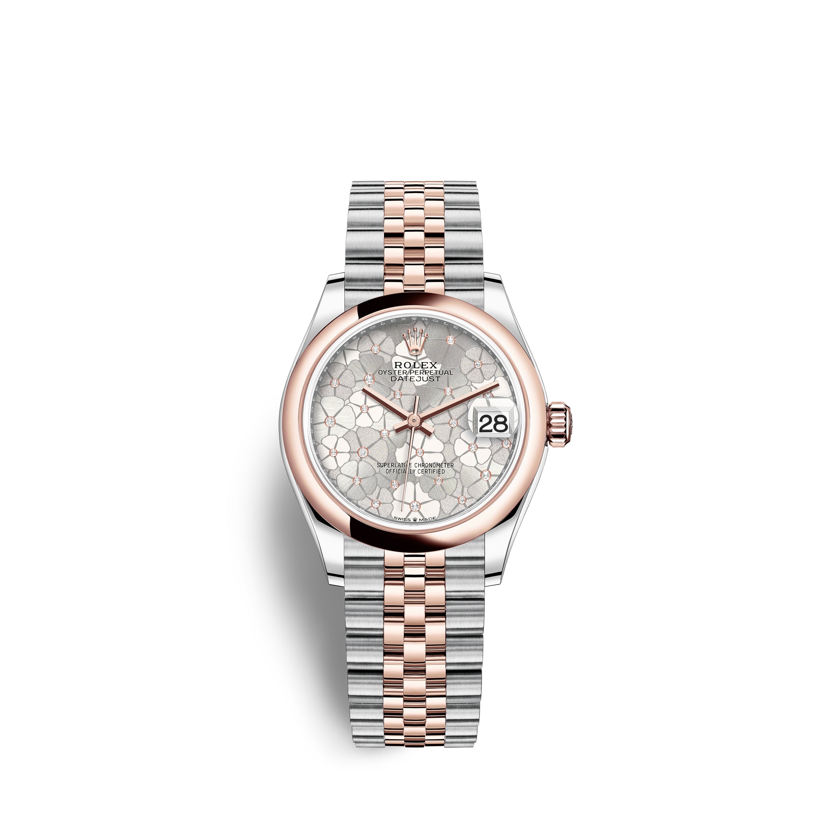 Datejust 31mm, Oystersteel and 18k Everose Gold and Diamonds, Ref# 278241-0032