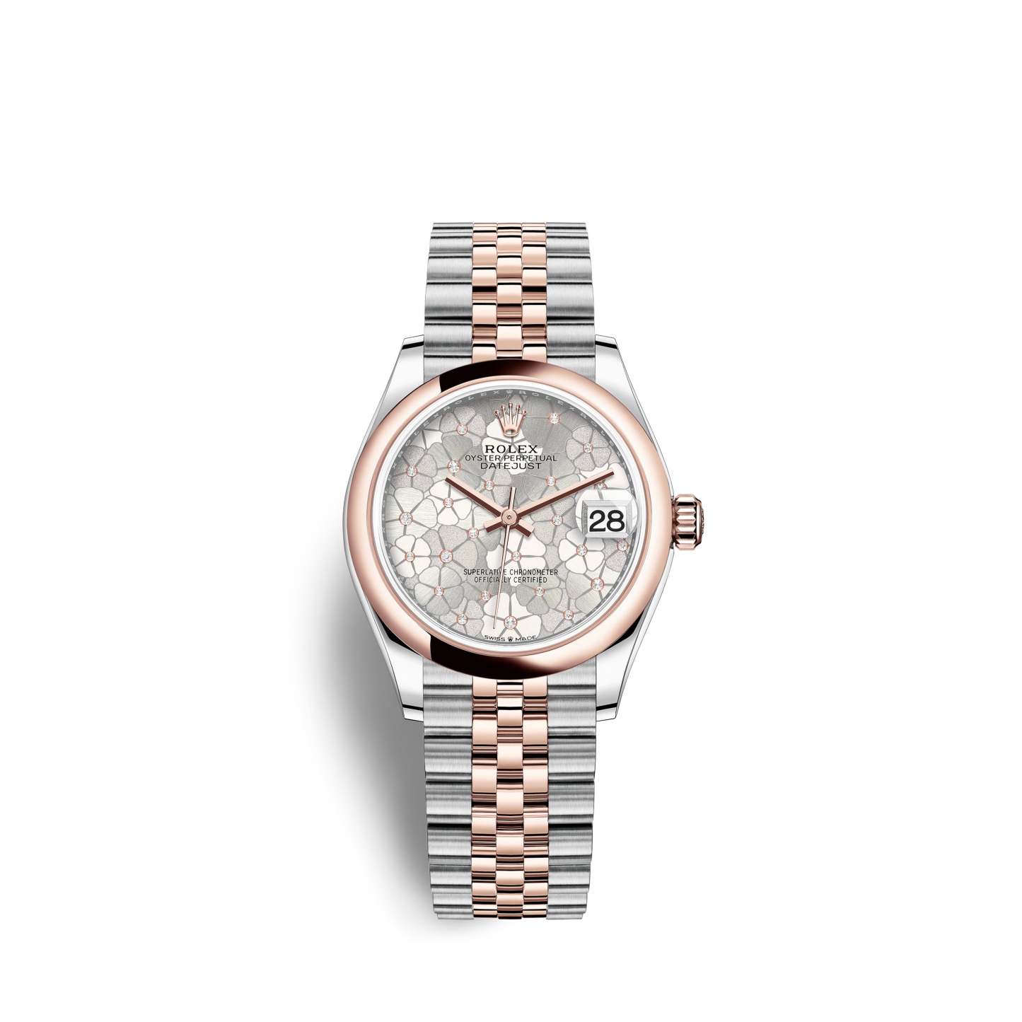 Datejust 31mm, Oystersteel and 18k Everose Gold and Diamonds, Ref# 278241-0032