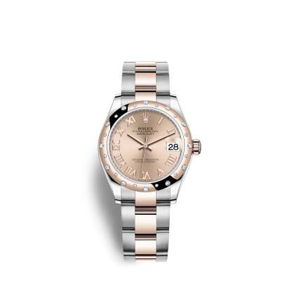 Datejust 31, Oystersteel, 18kt Everose Gold and diamonds, Ref# 278341RBR-0005