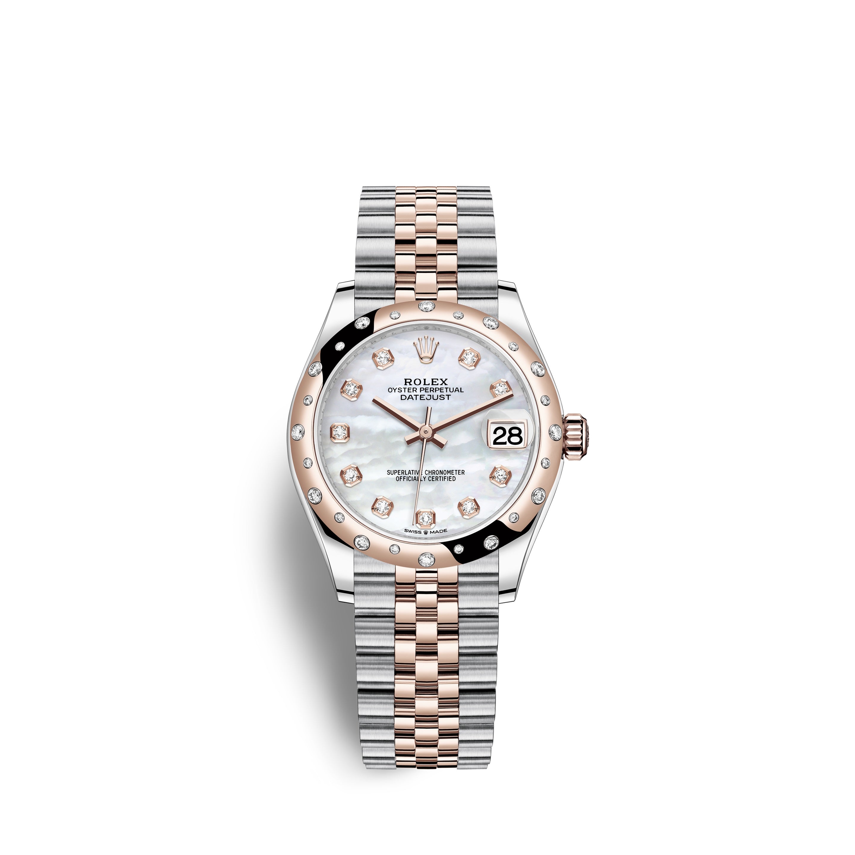 Datejust 31, Oystersteel, 18kt Everose Gold and diamonds, Ref# 278341RBR-0026