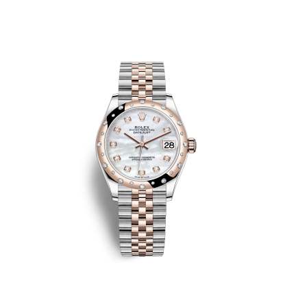 Datejust 31, Oystersteel, 18kt Everose Gold and diamonds, Ref# 278341RBR-0026