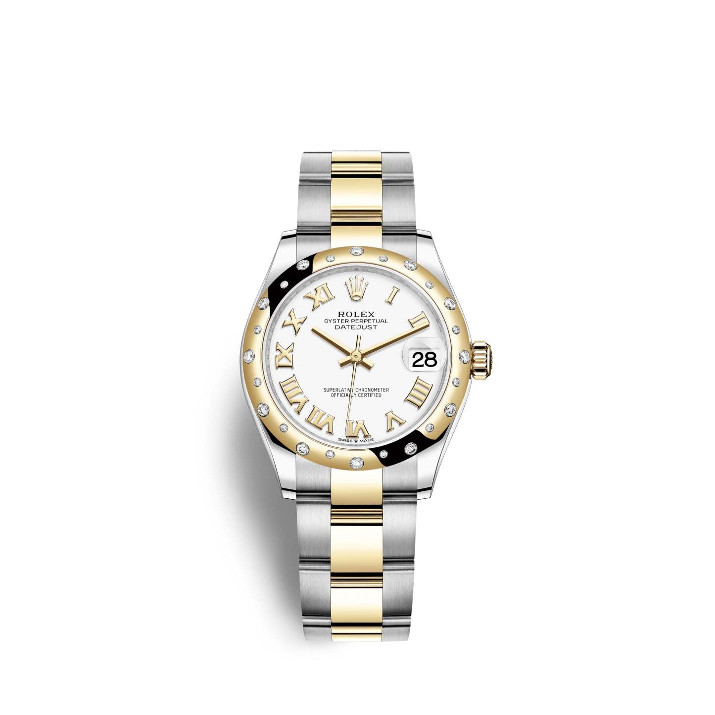 Datejust 31, Oystersteel, 18kt Yellow Gold and diamonds, Ref# 278343RBR-0001