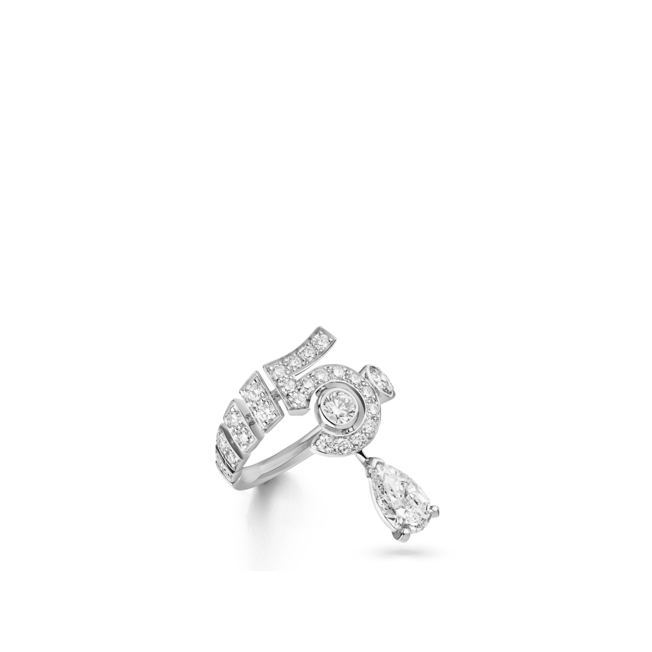 N°5 DROP WHITE GOLD RING
