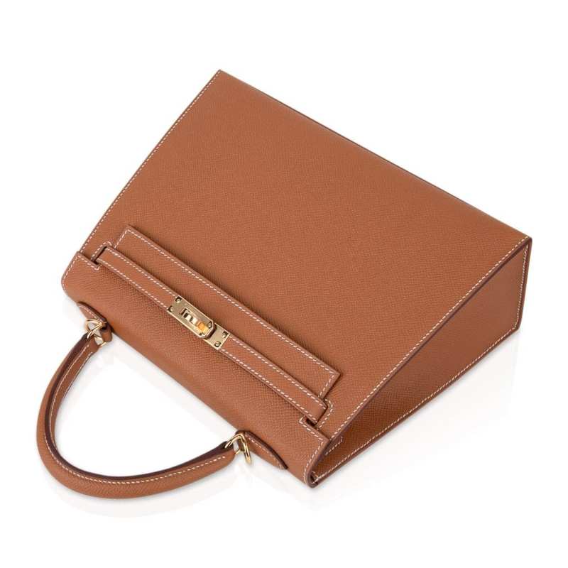 Kelly 25 Sellier Bag Gold Epsom Leather with Gold Hardware