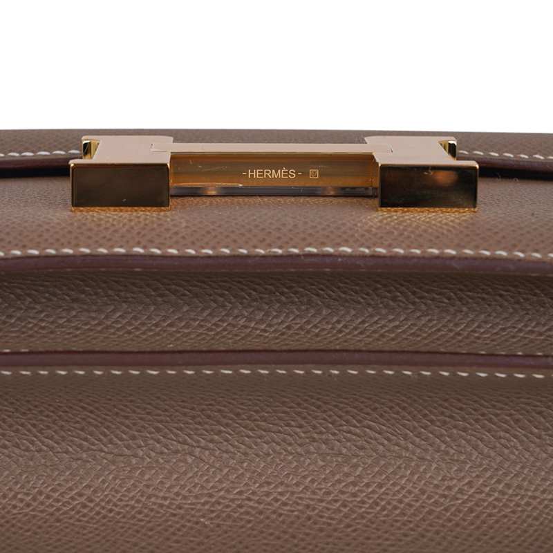 Constance Mini 18 Bag Etoupe Gold Hardware Epsom Leather