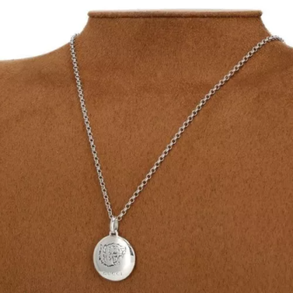 Necklace BLIND FOR LOVE Tiger Head Motif Pendant Adjustable Chain Silver